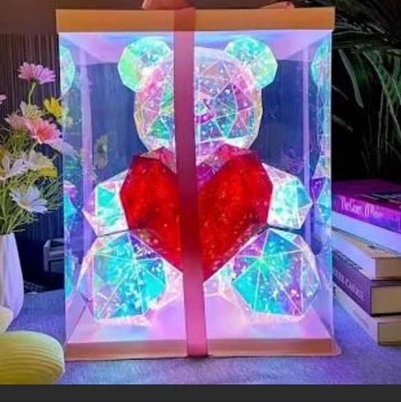 Luminous Holographic Iridescent LED Teddy Bear Lamp - Picture 3 of 7